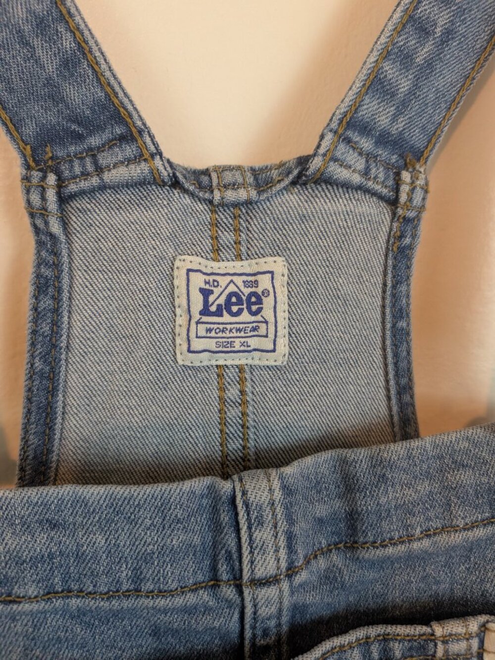 Vintage Lee Bluejean Short Overalls, Sz XL - Picture 3 of 5